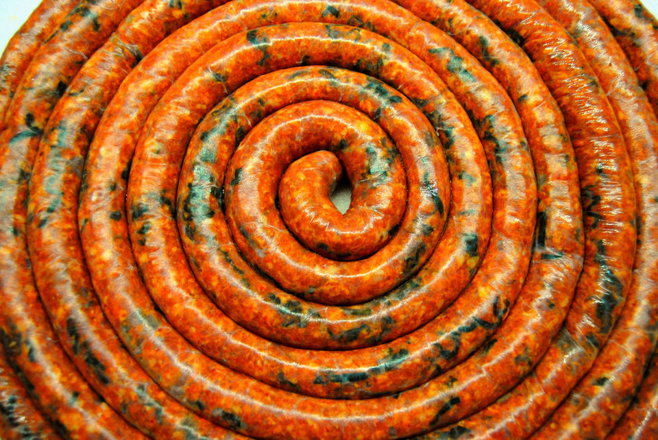 Deep Cuts coiled handmade sausage